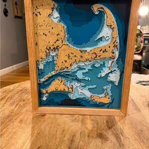 3D Wooden Cape Cod Map Art